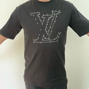LV stitch print and embroidered T-shirt